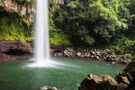 A beautiful waterfall on the Garden Island of Taveuni