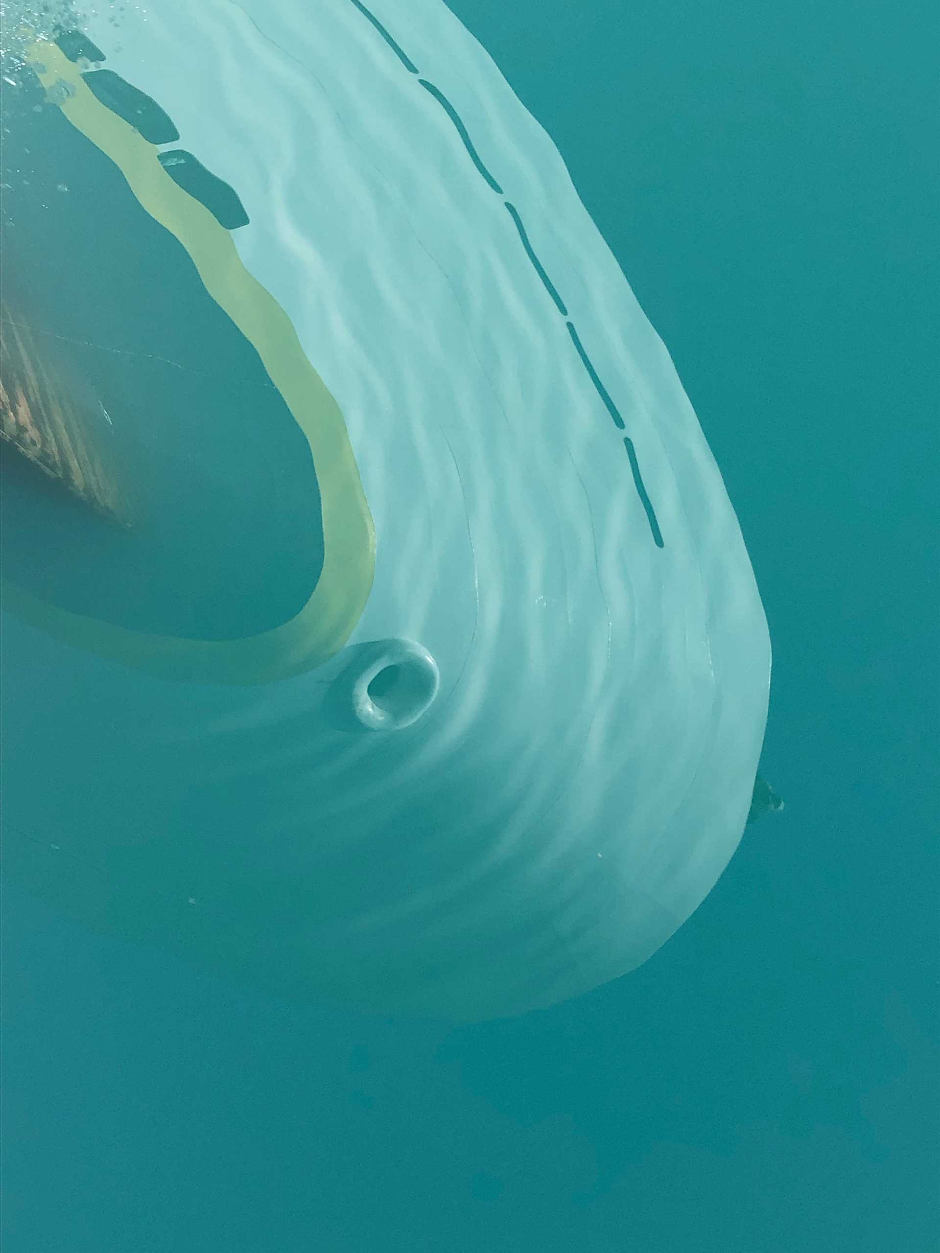 reflection of ship bow in water